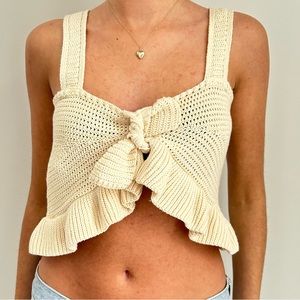 Mango Knitted Crop Top / Size M